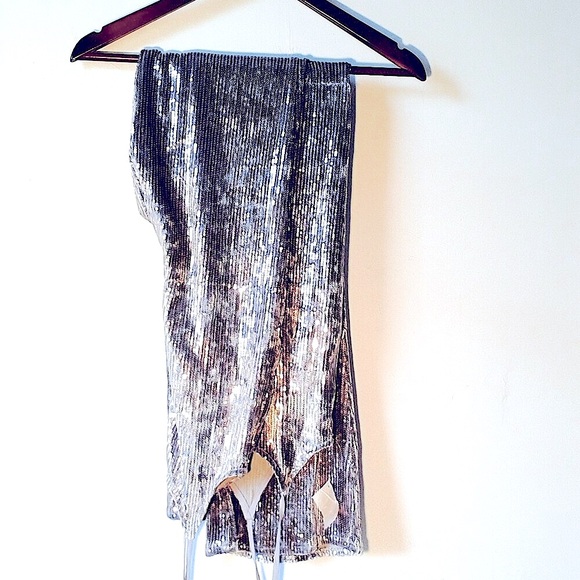 Sequin Wide Leg Flowy Tie Strap Trousers Party Pants 30” waist Women Medium Tall - Picture 2 of 4